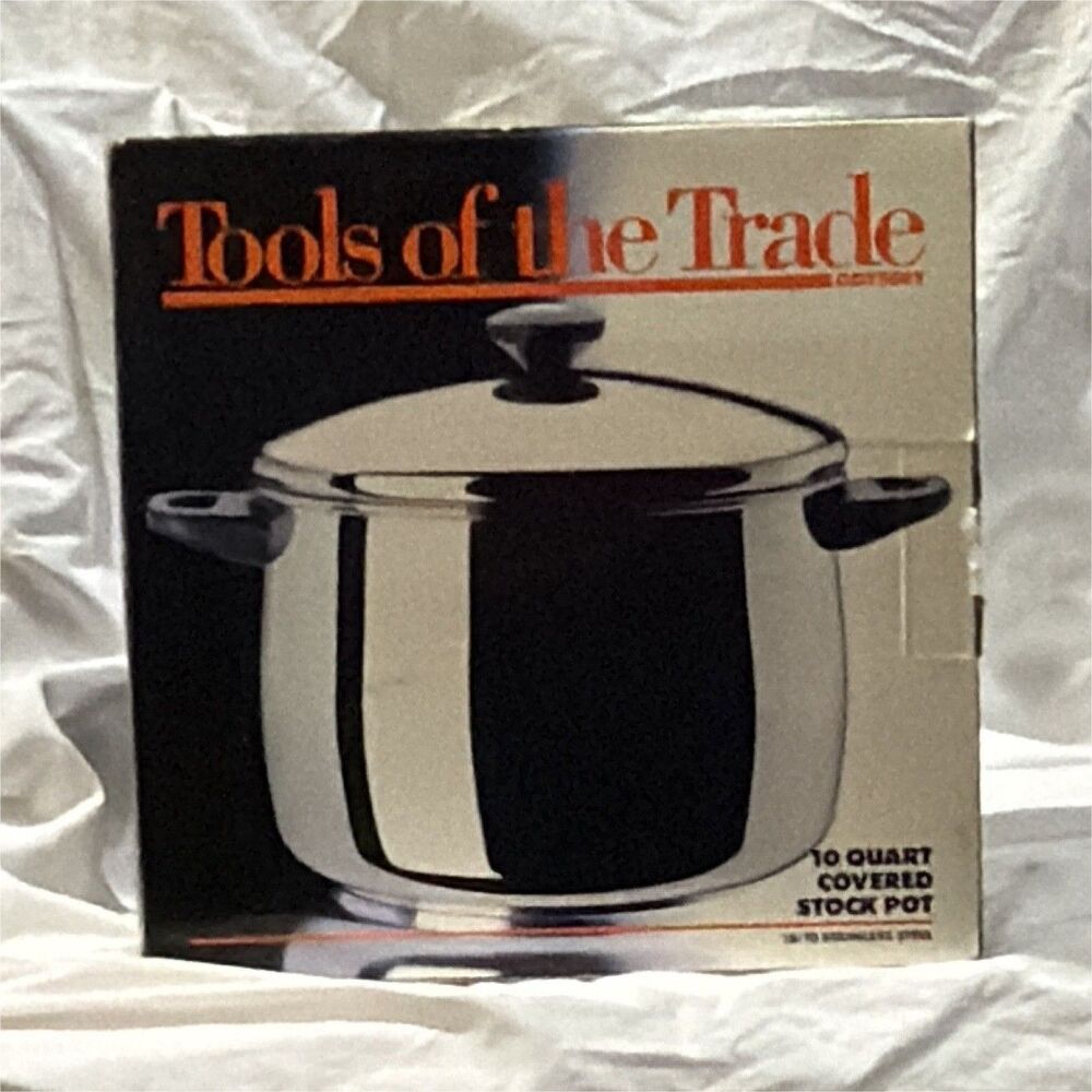 NEW OLD STOCK-Tools of the Trade 10 Qt 18/10 Stainless Stockpot w/ Lid 10678-NIB